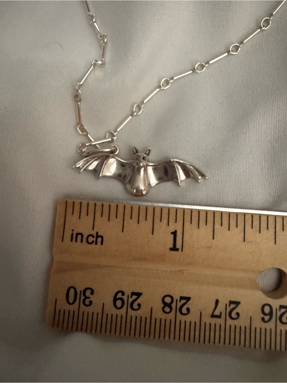 Sterling Silver Bat Charm and chain - Picture 5 of 9
